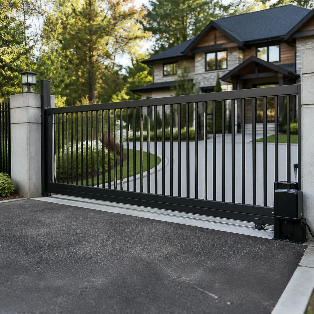 Sliding driveway gates