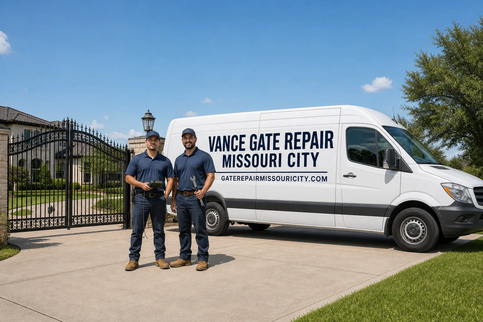 Vance Gate Repair Missouri City gate repair service vehicle and crew in Missouri City, TX